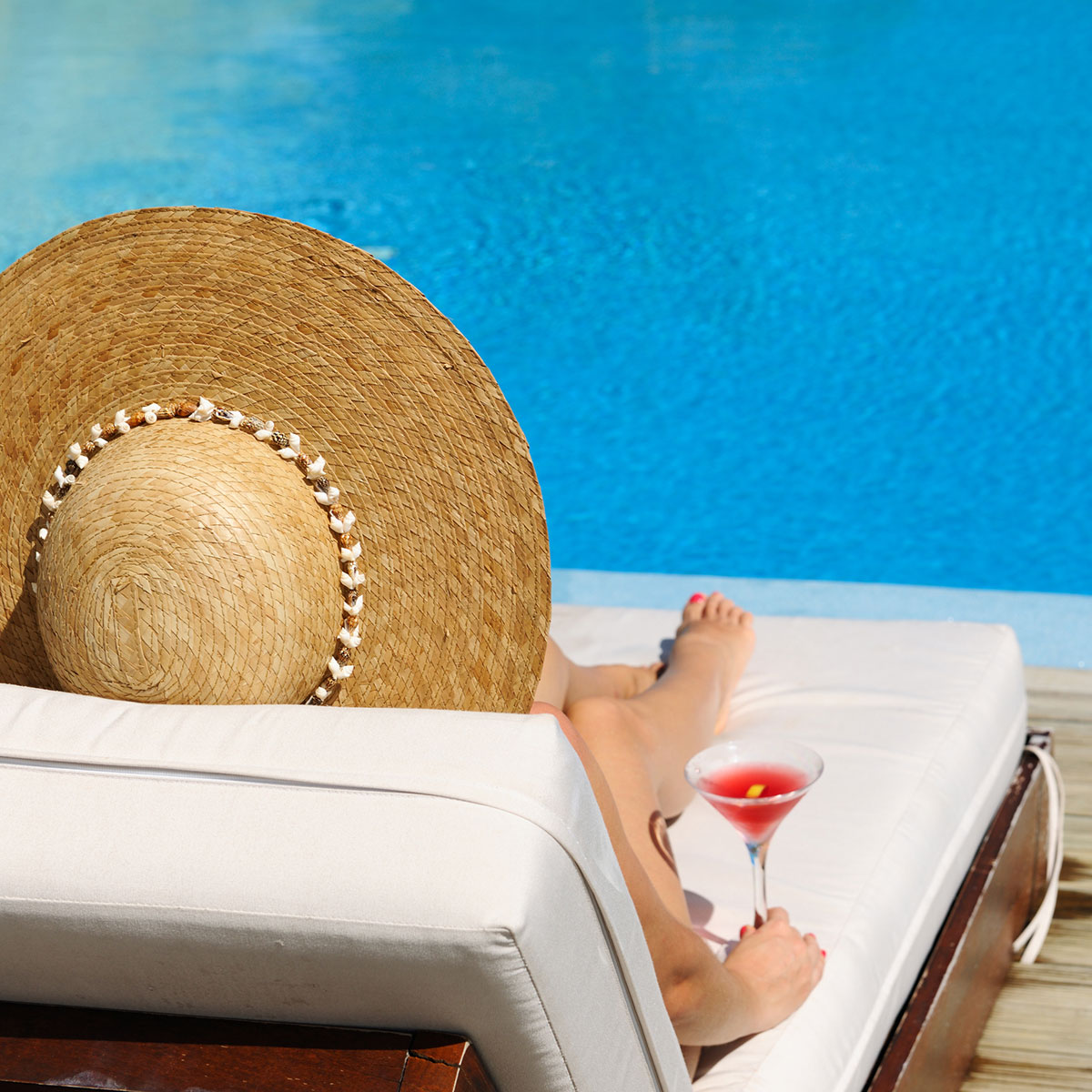 Woman by the pool